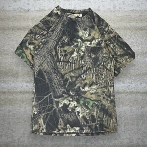 Vintage 90s Mossy Oak Shirt Mens XL Hunting Camo Cotton Short Sleeve Woodland